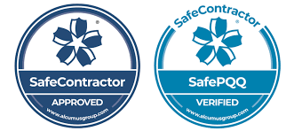 sia licensed logo, safe approved contractor and safe pqq verified