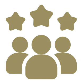 customer service stars graphic in gold