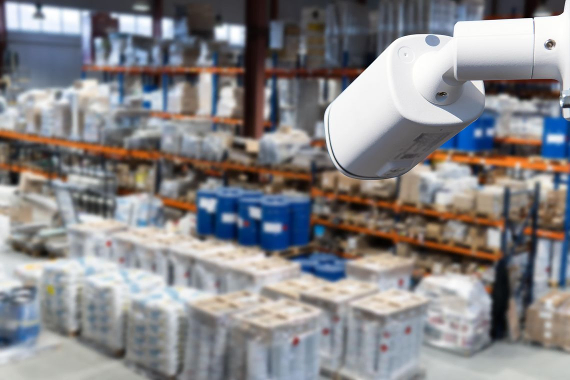 surveillance camera inside warehouse
