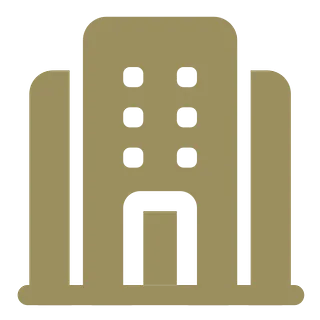 large building graphic in gold