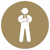 security guard bodyguard standing guard gold icon