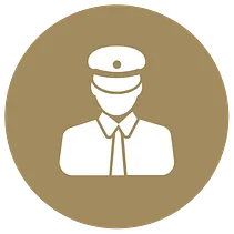 chauffeur security driver icon in gold