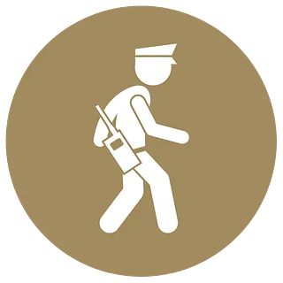 patrol security guard walking to the right icon