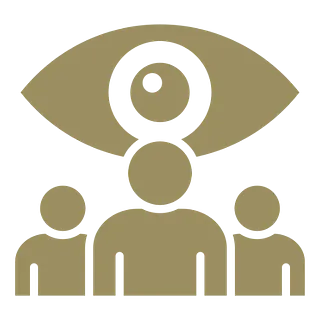 cctv surveillance graphic in gold