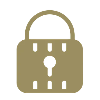 lock graphic in gold